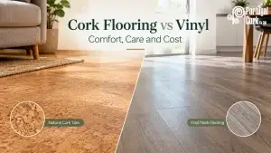Cork flooring vs vinyl comparison covering appearance, spills, scratches, repairs and maintenance