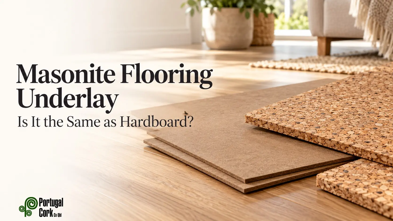 Masonite flooring underlay used to create a smooth base beneath finished flooring